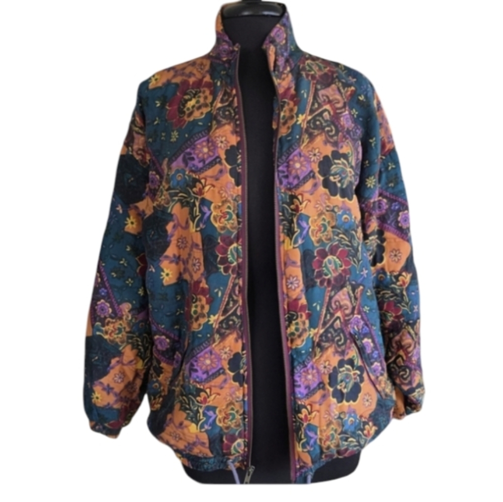 Silk Streetwear Vintage 90s Robert Stock Men's Medium Track Jacket Bomber